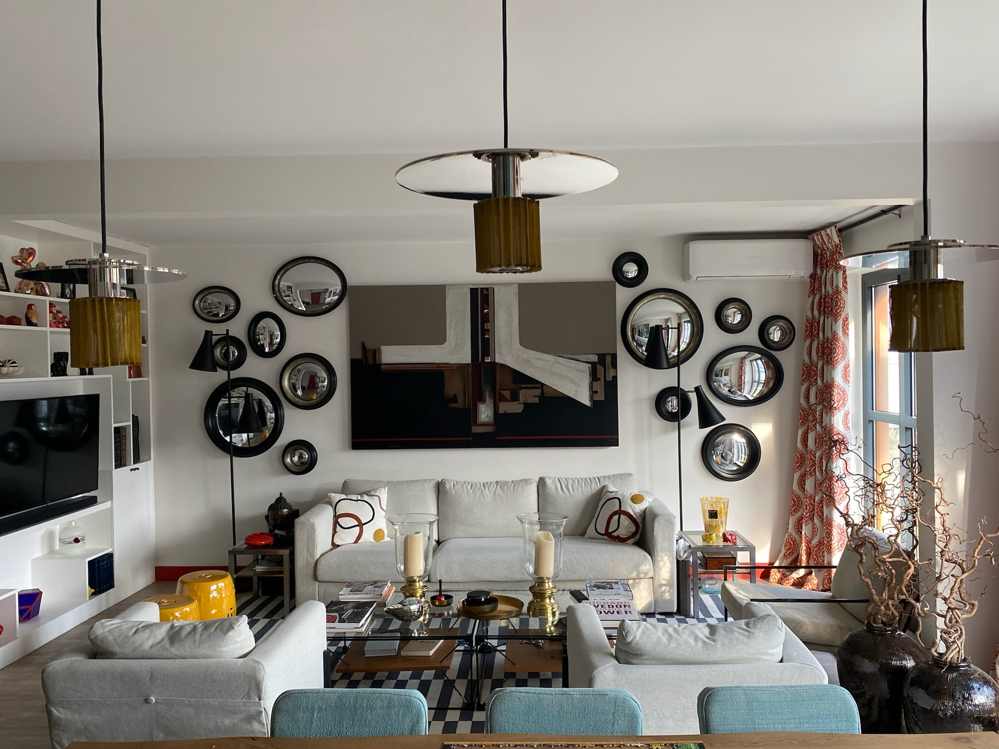 Marishka_interieur_deco12 Appartement de 114 m² à Saint-Cloud décoré par Marishka Intérieur, intérieur lumineux et chaleureux ouvert sur le paysage.